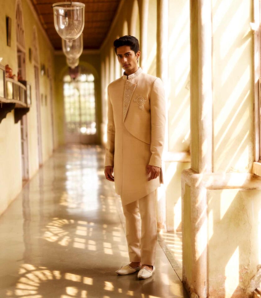 Sherwani styled with pants